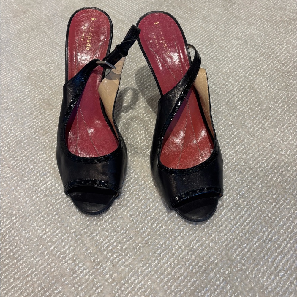Kate spade black sling backs